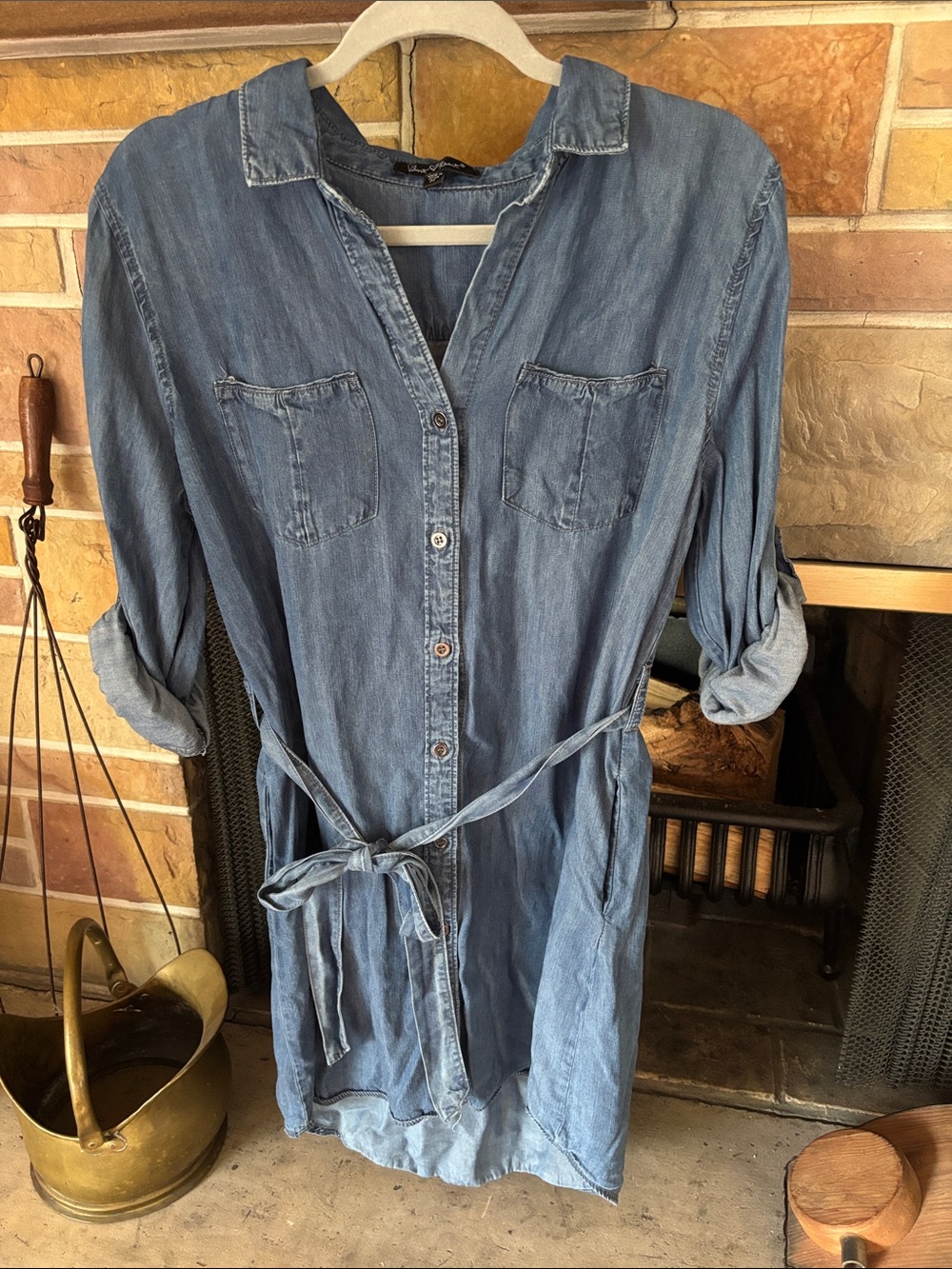 Velvet Heart Blue Denim Shirt Dress size M.